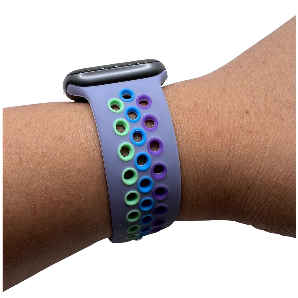Lavender Gray/Rainbow Pride Sport Band Active for Apple Watch
